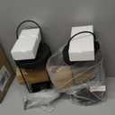 Metal Wall Sconce Candle Lantern Set of 2 - Black Wall Mounted Wood and Metal Hanging Holder with Glass & Candles Vintage Wall Decor for Porch, Living Room, Dining Room, Bedroom Indoor Decor