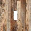 Decorative Light Switch Cover Plate Vintage Yellow Brown boards Tan Wood Plank 1 Gang Wall Plate Cover Single Toggle Switch Plate Covers Jumbo Electrical Switchplate Receptacle 2Pack