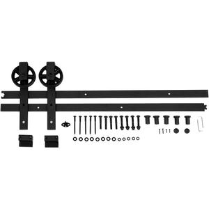 Amazon Basics 6.6 ft Heavy Duty Sturdy Sliding Barn Door Hardware Kit, fit for Fit 36"-40" Wide Panel, 1-3/8 to 1-3/4 inches thickness, Big Wheel, Black