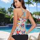 WOWENY Womens Swim Tankini Tops High Neck Bathing Suit Slim Fit Swim Tops UPF 50+ Tummy Control Swimsuits No Bottom (White, S)
