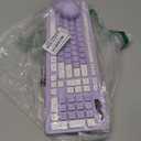 Wireless Keyboard and Mouse Combo, Full-Sized Wireless Keyboard and Adjustable DPI Mouse, 2.4GHz USB Receiver, Silent Keyboard and Mouse for PC, Windows, MAC, Desktop, Laptop(Purple)