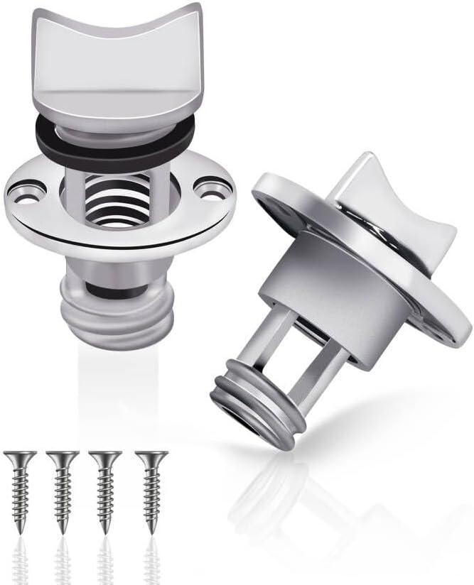 2 Pack 316 Stainless Steel Boat Drain Plug Fits 1" Hole - Thread for 3/4" with Screws & Rubber Seal O-Rings - Marine Grade Fits Most Fishing Boats, Yachts, Deck Drains, Livewells & Bilge Accessories