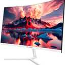 CRUA 24 Inch Curved Monitor, FHD(19201080P) 100HZ 120% sRGB Computer Monitors, Narrow Bezels on Three Sides, Blue Light Filter PC Monitor for Home, Office and Dormitory(HDMI, VGA)-White
