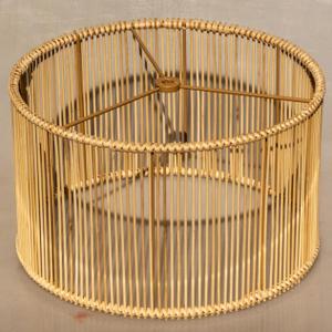 Bamboo LampShades Medium Rattan Lamp shade,Drum,Boho Lamp shades For Table Lamps,replacement lampshade For Floor Lamp,Chandeliers,living room bedroom,Home office (Round 4 Bamboo)