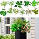 11 Bundles Artificial Plants Outdoor, Faux Greenery Stems UV Resistant Plastic Bushes Real Touch Fake Shrubs with Flexible Leaves for Garden Porch Patio Window Box Planter Fence Outdoor Decor