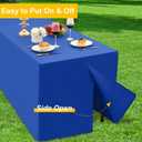 Smiry 2 Packs Fitted Blue Tablecloths, 6 Foot Rectangle Polyester Fabric Table Cloths, Washable Table Cover for Trade Show, Craft Show, Parties, Birthday, Wedding, 72 x 30 Inch