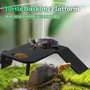 Turtle Basking Platform Stable Suction Cup Mounted Basking Platform with Support Base & Feeding Area for Turtle Tank Accessories Setups (Large)