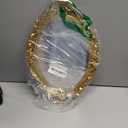 Zosenley Polyresin Ellipse Antique Decorative Mirror Tray, Makeup Organizer, Jewelry Organizer, Serving Tray, 9.8x 14.6, Gold