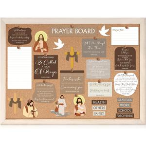 Chunful 92 Pcs Prayer Board Kit Prayer Supplies for Women with Pins Envelope and Bible Verse Quotes Christian Gift DIY Wall Art for Living Room Office(Not Including Board)