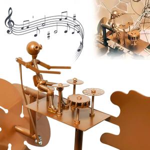 Drummer Windmill, 2025NEW Wind Spinners for Yard and Garden, Handmade Metal Rock Band Windmill, Rockin Art Figurine, Wind-Powered Kinetic Sculpture, Outdoor Decoration