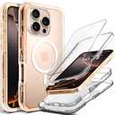 Coolwee Full Protective for iPhone 16 Pro Max Case, Compatible with MagSafe, Crystal Clear for Men Women, Hybrid 3 Layers Heavy Duty Rugged Shockproof Hard Case for iPhone 16 ProMax, Transparent