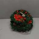 Dingion 3 Pcs 12 Inch Small Christmas Wreath for Window Mini Artificial Christmas Wreath with Red Bow Joy Peace Love Pine Cones Ball Ornaments for Holiday Front Door Wall Indoor Outdoor Decorations