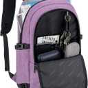 Tzowla Travel Laptop Backpack Water Resistant Anti-Theft Bag with Giant Tumbler Holder Pocket and Lock 15.6 Inch Computer Business Backpacks for Women Men Work College Gift,Casual Daypack(Purple)