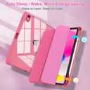 OKP Case for iPad 11th Generation 11-inch (A16) 2025, for 10.9'' iPad 10th Gen 2022, Slim Lightweight i Pad 11/10 th Gen Protective Cover with Trifold Stand, Auto Wake/Sleep, Clear PC Back Shell, Pink