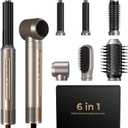 Hair Dryer Brush,6 in 1 Professional Hot Air Styler,Powerful Air Curling Wrap Styler,Negative Ionic Hair Dryer Fast Drying, Multi Hair Stylerfor Curling Volumizing Straightening Styling (Gold)