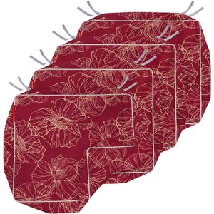 Porch Shield Outdoor Cushion Slipcovers Patio Chair Seat Cushion Covers Set 4 Waterproof Fade Resistant 24 x 24 x 4 inch,Summer Blooming