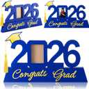 Leinuosen 1 Pcs Graduation Gift for Wooden Picture Frame with Tassel Holder Photo Tabletop Display for College High School Graduate(2026,Blue)