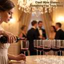 Ciaell 12 Pack Clear Plastic Wine Glasses - 10 Oz Disposable Wine Glasses with Stem for Parties & Weddings & Poolside & Outdoors & Camping
