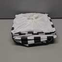 Hinwo 3-Pack Cubic Organizer Shelf Bins, Canvas Fabric Storage Baskets with Handles, 22L/5.8-Gal Square Storage Bins, Cubes, Collapsible Storage Box, 11 x 11 x 11 Inches (S, Black Checkerboard)