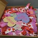 Valentine's Day Wreath, Valentines Wreaths for Front Door Conversation Candy Heart Decor with Be Mine Love Wooden Sign Fishnet Yarn Ribbon Bow, Valentines Day Door Decor for Home Outdoor Outside