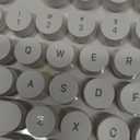 Wireless Keyboard and Mouse Combo, Ergonomic Full Size Typewriter Retro Round Keycaps Keyboard, Compatible with Windows, PC, Perfer for Home and Office Keyboards（White）