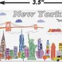 3 x City Themed Artwork Magnet Collection by Beary Blu - Designed in The USA, Collectible Souvenirs Gifts 2.5" x 3.5" (New York)