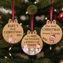 Heart's Sign Babys First Christmas Ornament 2025 | My First Christmas 2025 | Our First Xmas as Family of Three Ornament