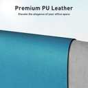 Aothia Faux Leather Desk Mat – Large Mouse Pad, Non-Slip PU Leather Blotter, Waterproof Writing Surface for Office and Home (Turquoise, 47.2" x 23.6")