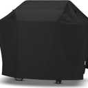 SunPatio Barbecue Grill Cover 65 Inch, Outdoor Heavy Duty Waterproof Charcoal Gas Grill Cover, Fade Resistant, All Weather Protection Compatible for Weber Charbroil Nexgrill and More, Black