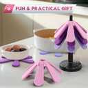 IPOW Festive Silicone Tree Trivet Set for Hot Pots & Pans - Heat-Resistant, Space-Saving Holiday Kitchen Decor & Practical Gift (Dishwasher Safe) Purple