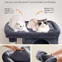 Feandrea Cat Tree, 40.6-Inch Cat Tower, Plush Condo for Extra Large Cats up to 44 lb, Large Perch, 2 Caves, Scratching Post, Smoky Gray UPCT614G01