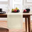 Solino Home Linen Ivory Table Runner 120 Inches Long - 100% Pure Linen Dining Table Runner 14 x 120 Inch for Summer, Fall - Sonoma