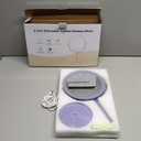 Lighted Makeup Mirror, 3000 mAh Rechargeable Double Sided Magnifying Vanity Mirror with 3 Colors, 1x/10x, 360 Rotation , Brightness Adjustable Magnification Cosmetic Light up Mirror, Women Gift (Purple)