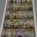 36 Rolls Vintage Washi Tape Pack Retro Arts Adhesive Tapes Wide Chronicle Decorative Masking Tape Sets for Craft, Kids, Scrapbook, DIY, Gift Wrapping (Forest Praise)