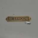 RESTROOM Vintage Door & Wall Plaque Sign | Classic Engraved Metal Bathroom Name Plate with Screws for Home Office Business Decor | 22 x 5 cm | RESTROOM