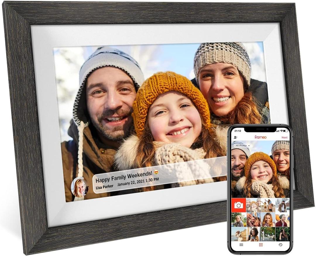 Frameo 10.1 inch Digital Picture Frame WiFi Smart Digital Photo Frame Wood IPS HD 1280 * 800 1080P Touch Screen Auto-Rotate Easy Setup to use Free Share Photos and Videos Gift for mon Father Women Frameo 10.1 inch Digital Picture Frame WiFi Smart Digital Photo Frame Wood IPS HD 1280 * 800 1080P Touch Screen Auto-Rotate Easy Setup to use Free Share Photos and Videos Gift for mon Father Women
