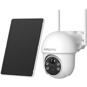 Solar Security 4MP Camera Wireless Outdoor, 360 Pan/Tilt Color Night Vision, PIR Human Detection, 2-Way Audio, Weatherproof, Compatible with Alexa, 2.4GHz&5Ghz WiFi