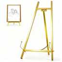 BeeCoAoo 16.5" Metal Easel Stand for Sign – Elegant Table Top Easel for Display, Heavy Duty Tabletop Picture Easel Stand for Wedding Sign, Picture Frame, and Art (Gold)