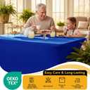 8-Pack Premium Royal Blue Spandex Tablecloths for 6ft Rectangle Tables, Stain & Wrinkle-Resistant, Washable Stretch Polyester Fitted Table Cover for Weddings, Banquets, Trade Shows Events