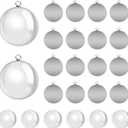 80Pcs Bezel Pendant Trays Blanks 25mm, Winspeed 40Pcs Silver Stainless Steel Bezel Trays and 40Pcs Clear Glass Cabochon Pendants for Jewelry Making, DIY Blank Pendant Trays Kit for Crafts