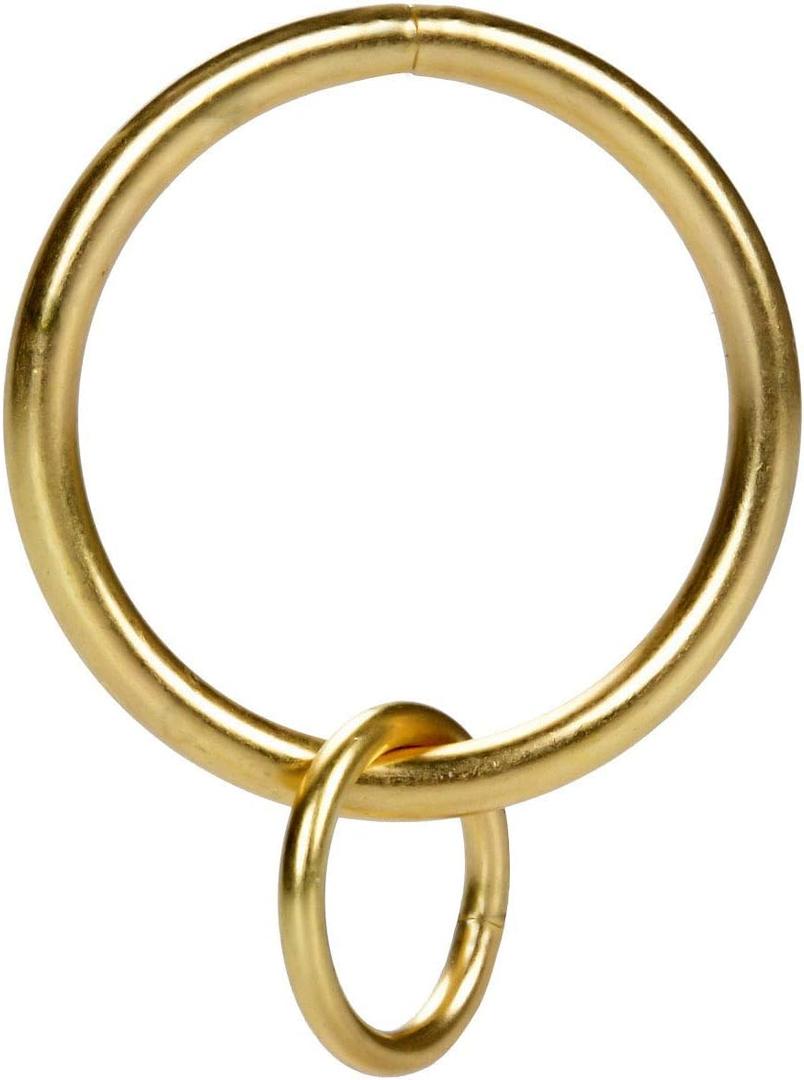 Loop Eyelet Curtain Ring for Drapery 1.7" Ring for Panel Pin Hooks,1.4Inner Diameter,Fits Up to 1.2"Rod (28Pcs,Gold)