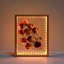 Shadow Box Frame with Lights 10'' 8 '' Memory Boxes Keepsakes Display Case Dried Flower 3D Deep Picture Frame Memorial Gifts Memorabilia Medal Wedding Travel Baby Items (Wood Color)