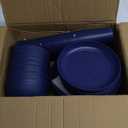 Teivio 32-Piece Kitchen Plastic Wheat Straw Dinnerware Set, Service for 8, Dinner Plates, Dessert Plate, Cereal Bowls, Cups, Unbreakable Colorful Plastic Outdoor Camping Dishes, Midnight Blue