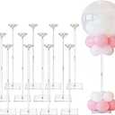 12 Pack Clear Acrylic Balloon Stand Kit, 23.6 Inch Reusable Balloon Sticks Holder With Base Perfect for Tabletop Centerpiece Party Event Decorations (23.6" 12 Pack)