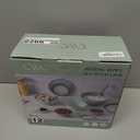 COOK WITH COLOR Mixing Bowls with Lids - 12 Piece Plastic Nesting Bowls Set includes 6 Prep Bowls and 6 Lids, Rhombus Design - Microwave Safe (Mint)