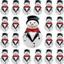 50 Pcs Christmas Nurse Gift Funny Nurse Scrub Snowman Figurines White Elephant Gifts DIY Holiday Snowman Decor Bulk Appreciation Gift for Doctor Rn LPN Medical Assistants