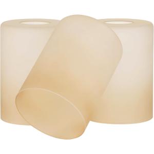 Kira Home Villa 5.5" Amber Glass Shades, Replacement Glass, 1.75" Fitter Size, 4" x 5.5", 3-Pack