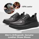 Men's Orthopedic Leather Dress Walking Shoes: Soft Business Hammer Toes Plantar Fasciitis Diabetic Formal Shoes, Cushion Arch Support Foot Hell Pain Relief Travel Golf Sneakers Black Size 11.5