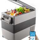 VEVOR CF55 12 Volt 58 Qt Refrigerator, Dual Zone Portable Compressor 12/24V DC and 110-240V AC, Freezer Fridge Cooler, for Car, Truck RV, Camping and Home Use, Black+Gray