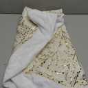 48 Inch Christmas Tree Skirt,White and Gold Faux Fur Xmas Tree Skirt,Thick Plush Velvet Tree Skirt for 4ft/6ft/7.5ft/9ft Christmas Trees,Large White Christmas Tree Skirt for Holiday Decoration